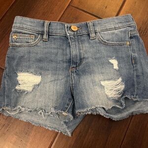 DL1961 Light Blue Ripped Denim Shorts